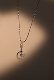 Platinum Plated Moonlight Dangle Necklace