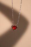 Natural Red Carnelian Heart Necklace