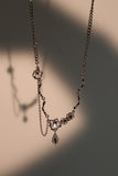 Platinum Plated Diamond Dangle Necklace