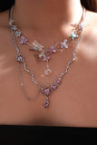 Multi Color Gem Butterfly Necklace