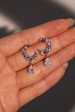 Platinum Plated Diamond Moon Earrings