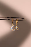 18K Gold Vermeil Moon Star Blue Opal earrings