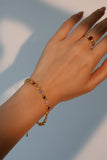 18K Real Gold Plated Multi Color Gemstones Bracelet