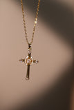 14K Real Gold Plated Heavenly Cross Necklace