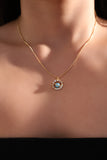 18K Real Gold Plated Blue Opal Saturn Star Necklace