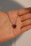 Natural Red Carnelian Heart Necklace