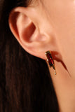 18K Gold Vermeil Red Gem Flame Earrings