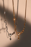 18K Real Gold Plated Diamond Dangle Necklace