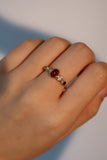 14K Real Gold Plated Blue Gem Red Opal Ring