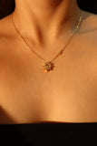 18K Gold Vermeil Diamond Sun Necklace