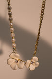 18K Real Gold Plated White Camellia Flower Necklace