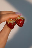 18K Real Gold Plated Strawberry Earrings