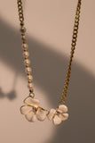 18K Real Gold Plated White Camellia Flower Necklace