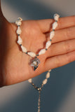 Platinum Plated Natural Shell Pearl Necklace