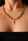 18K Real Gold Plated Moon Gem Star Necklace