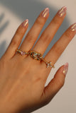 18K Real Gold Plated Diamond Cross Ring