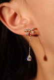 14K Real Gold Plated Diamond Bowknot Earrings