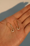 18K Real Gold Plated Diamond Paper Clip Earrings