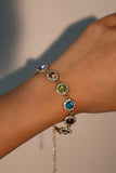 14K Real Gold Plated Multi Color Gem Bracelet