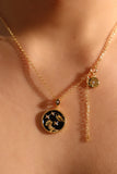 18K Real Gold Plated Galaxy Black Tide Star  Necklace