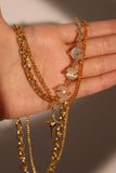 18K Real Gold Plated Moon Gem Star Necklace