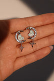 Platinum Plated Ocean Moon Star Earrings