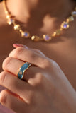 18K Real Gold Plated Blue Tide Ring