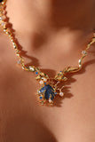 18K Real Gold Plated Blue Shell Necklace