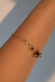 14K Real Gold Plated Emerald Butterfly Bracelet