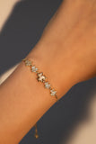 14K Real Gold Plated Diamond Shell Maple Leaves Bracelet