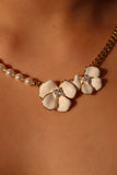 18K Real Gold Plated White Camellia Flower Necklace