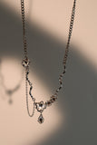 Platinum Plated Diamond Dangle Necklace