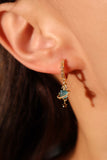 14K Real Gold Plated Saturn Star Hoop Earrings