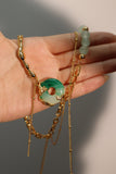 18K Real Gold Plated Jade Dragon Chain Necklace