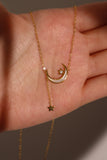 18K Gold Vermeil Shell Moon Star Necklace