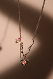 Rainbow Bowknot Heart Necklace