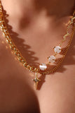 18K Real Gold Plated Moon Gem Star Necklace