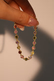 18K Real Gold Plated Multi Color Gemstones Bracelet