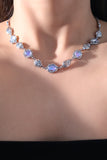 Platinum Plated Multi Moonstone Shell Necklace