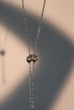 Platinum Plated Pole Star Clock Lariat Necklace