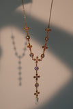 18K Real Gold Plated Dichroic Glass Chain Necklace