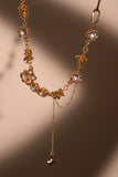 18K Real Gold Plated Moonstone Knot Necklace