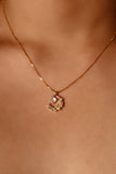 18K Gold Vermeil Moonstone Moon Necklace