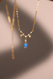 24K Gold Vermeil Blue Opal Droplet Necklace