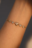 14K Real Gold Plated Diamond Shell Maple Leaves Bracelet