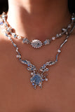 Platinum Plated Blue Shell Necklace