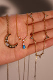 24K Gold Vermeil Blue Opal Droplet Necklace