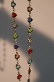 18K Real Gold Plated Multi Color Heart Gem Necklace