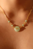 18K Real Gold Plated Multi Jade Necklace