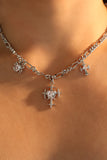 Platinum Plated Diamond Thorns Necklace